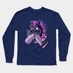 Funny horse bites the leg Long Sleeve T-Shirt